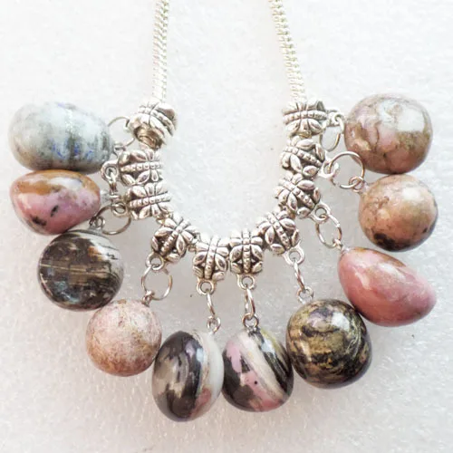 20 шт. натуральная Подвеска из родонита европейский браслет ожерелье F1148|rhodonite