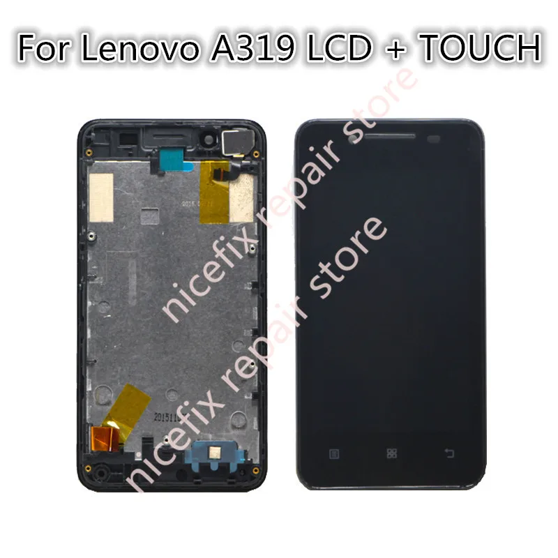100% протестированный ЖК-дисплей для Lenovo A319 сенсорный экран с рамкой дигитайзер в