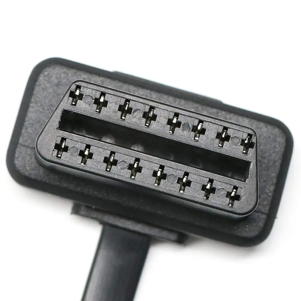 Плоский тонкий как лапша 30 см 16Pin OBDII OBD 2 мужчин и женщин ELM327 кабель