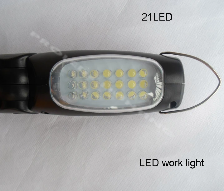 

Free shipping 2 in 1 multifunctional portable 21+5 LED flash led work light foldable LED work lamp inspection light garage