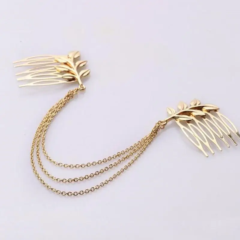 Новые украшения для волос в виде листьев женские аксессуары тиара на цепочке|jewelry
