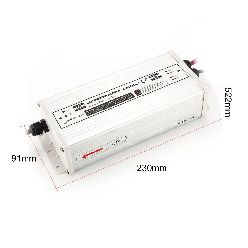 Водонепроницаемый DC 12V 250W Светодиодный переключатель питания ток вольт адаптер