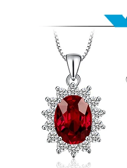 JewelryPalace Принцесса Диана Уильям Кейт Миддлтон 1.3ct натуральный гранат, нимб серьги-гвоздики Solid 925 пробы Серебряные ювелирные изделия