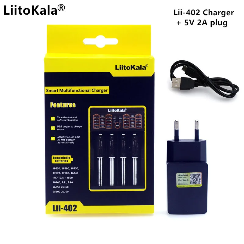 Умное зарядное устройство Liitokala для NiMH батарей AA/AAA/Lii100/Lii202/Lii402/Lii500 1 2 В 3 7