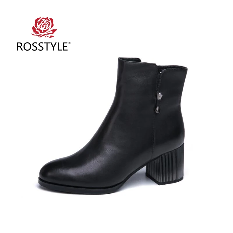 Rosstyle Зимние ботильоны для Для женщин натуральная кожа плюш Обувь на высоких