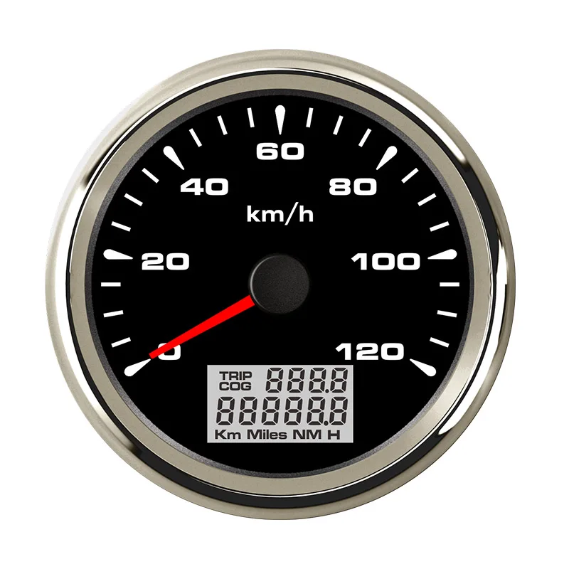 BS 120KMH 85 мм Цифровой Speedo монтажный комплект с gps функцией для гоночный автомобиль, мотоцикл спидометр на лодке 8 цветов светильник 12 в 24 В - Цвет: BS 120KMH