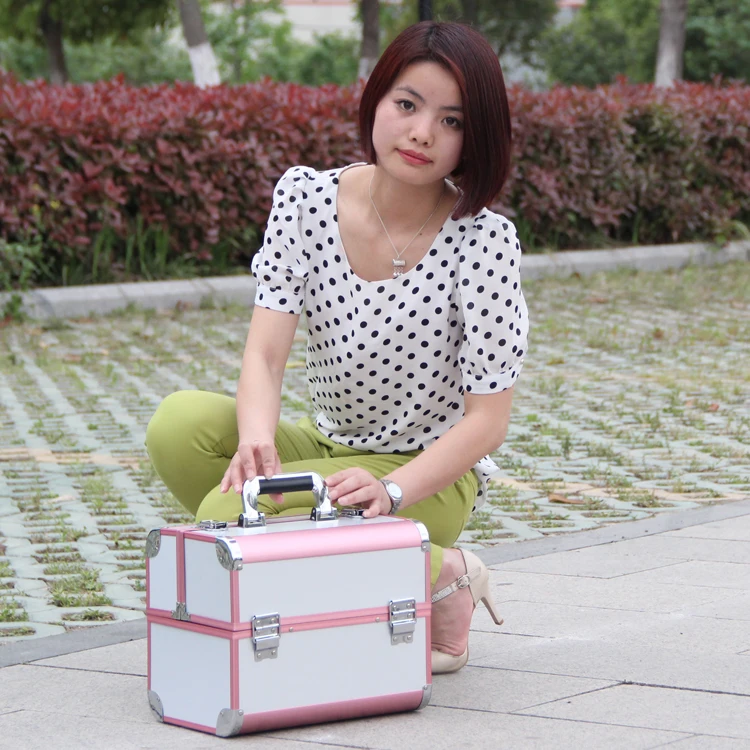 

Large Size Organizer for Cosmetics,Portable Makeup Box Suitcase,Make Up Organizer Case Jewelry Storage Box Holder Bag for Travel