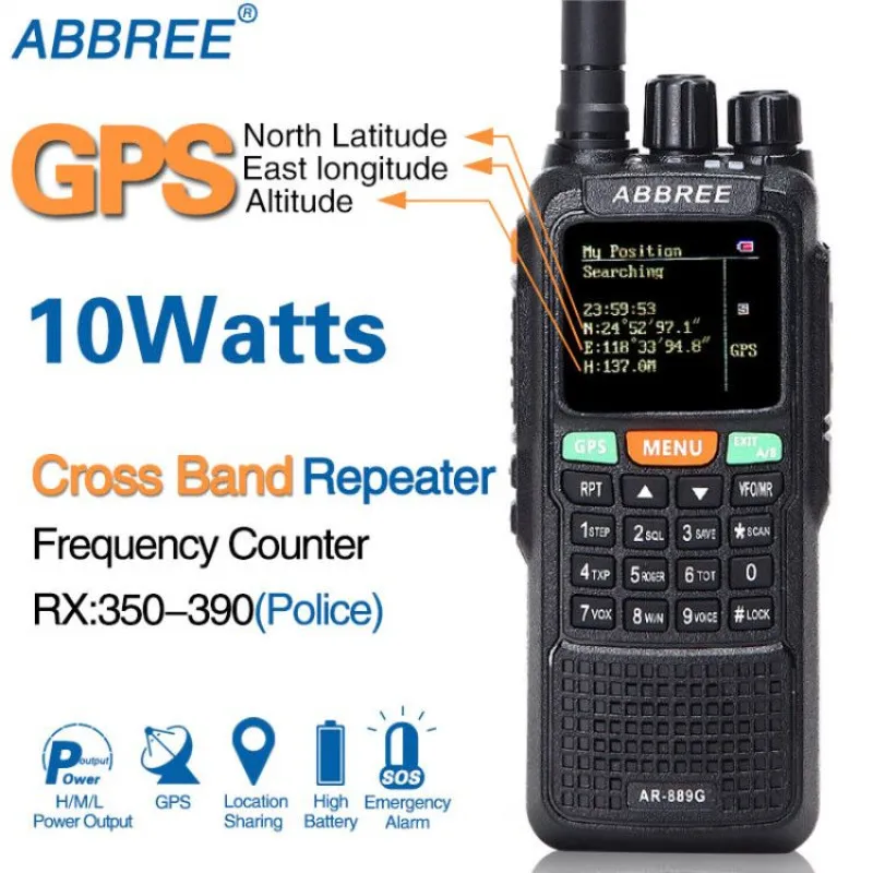 2 шт. портативная рация ABBREE 10 Вт с GPS Навигатором 3000 мАч км|Рации| |