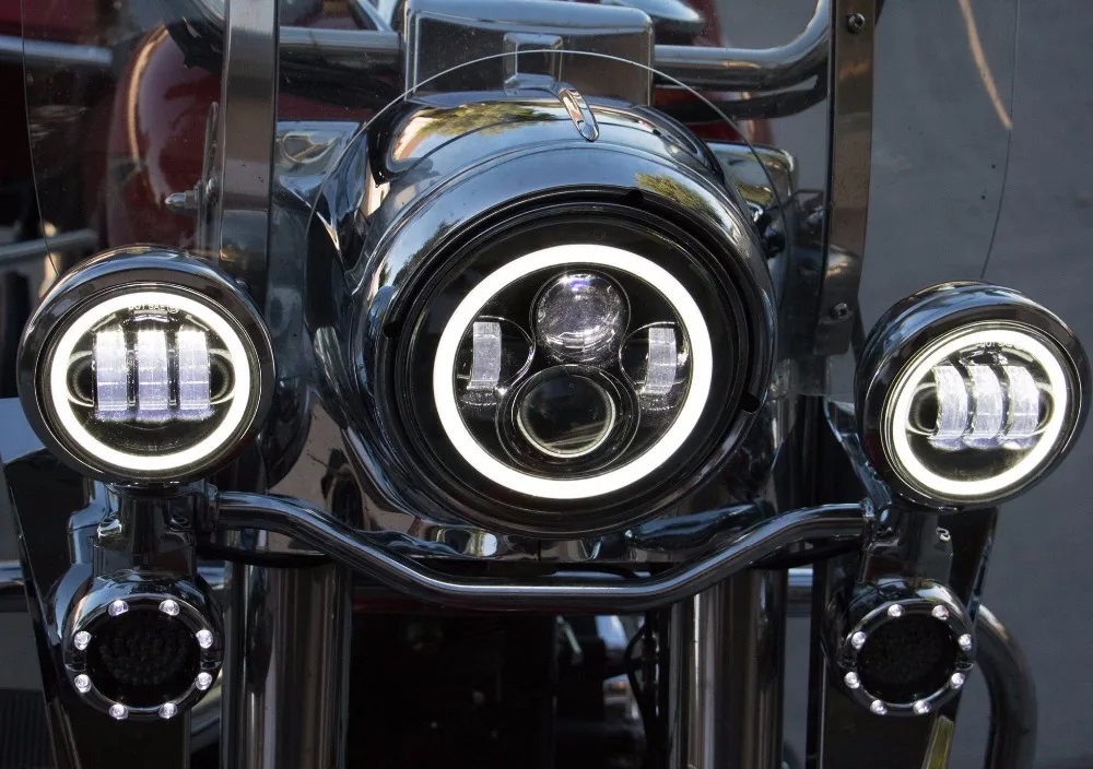 Мотоциклетная светодиодная фара 7 дюймов для Harley bike с 4-1/2 &quot4 5&quot светодиодными