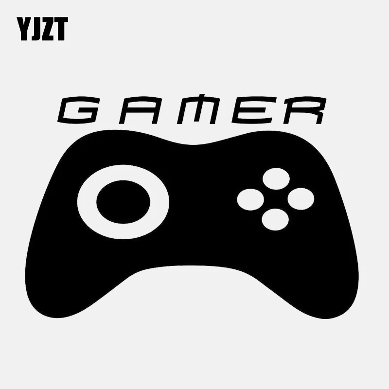 

YJZT 14,2 см * 9,5 см игровой Забавный геймпад, виниловая черная/Серебристая Наклейка на автомобиль