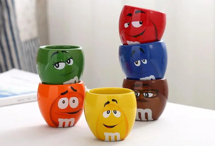 100 мл m& m кофейные кружки чашки для чая и кружки с мультяшным рисунком