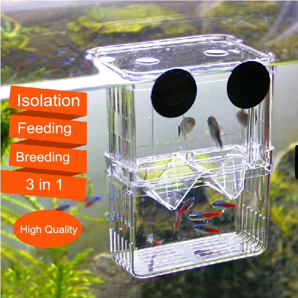 L M S Sizes 3 IN 1 Fish Breeding Boxes Hatching Incubator Isolation Acrylic Aquarium Tanks Durable Betta Fish Tank AT001