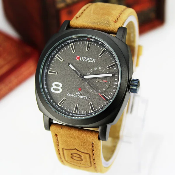 Free Shipping! High Quality Fashion&ampCasual Watch Men's Leather Quartz Wrist M37 BK|watches phoenix|watch waitingwatches constant |