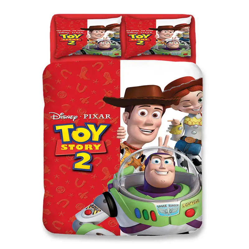Набор постельного белья disney Toy Story, двойной размер, пододеяльник, набор для детей, домашний декор, постельное белье king queen, Комплект постельного белья из 3 предметов для мальчиков