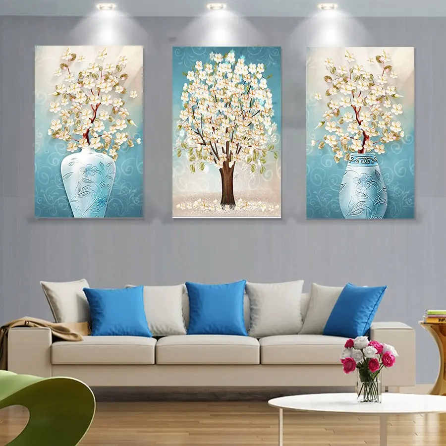 The Big White Flowers In Vase HD Print Canvas Paintings Wall Artwork Prints Picture Home Decor for Living Room | Дом и сад