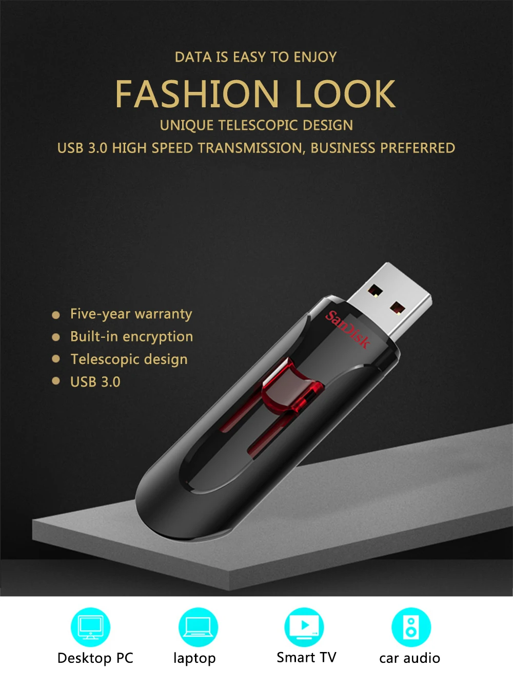 SanDisk CZ600 usb флеш-накопитель 32gb USB3.0 16gb memoria usb флешки 64gb 128gb карта памяти, Флеш накопитель cle usb 256gb