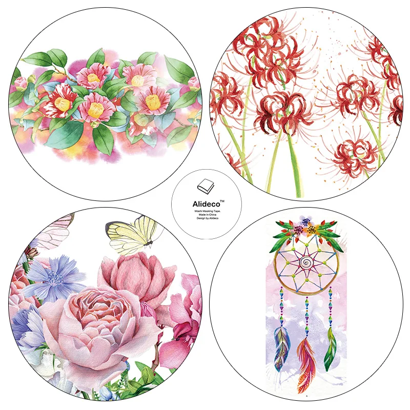 

Alideco Washi Masking Tapes Dream catcher Flower butterflies Adhesive Tapes Scrapbooking Stickers 3 cm*10m