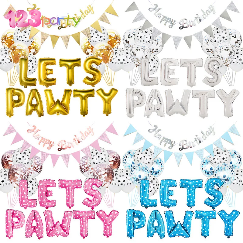 Lets pawty pet воздушные шары для вечеринки детский душ товары дня рождения блестящие