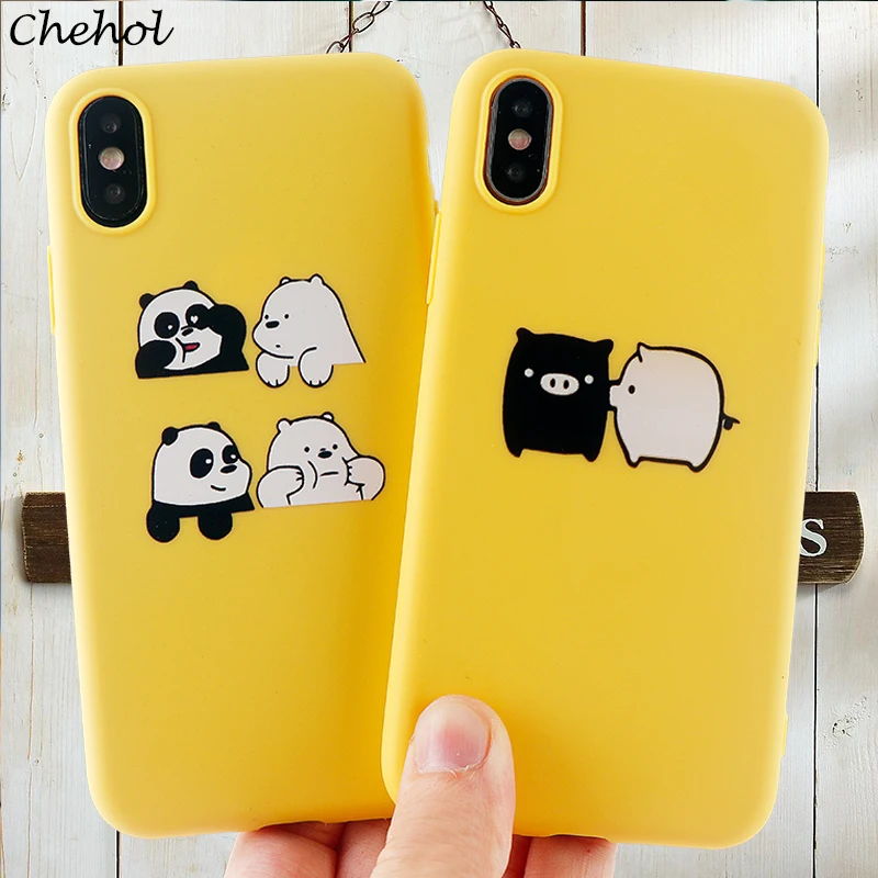 Модный чехол для телефона s iPhone 6 7 8 Plus X XS MAX XR Милая свинья панда Мягкий