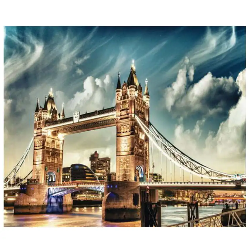 bridge Painting 8 Картины по номерам, настенные картины, украшения гостиной, лесная Сова Раскраска по номерам - Цвет: bridge Painting 8