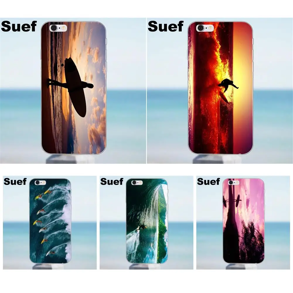 Suef серфинг на Гавайях для iPhone X 4 4S 5 5S 5C SE 6 6S 7 8 Plus Galaxy J1 J3 J5 J7 A3 A5 2016 2017 мягкий