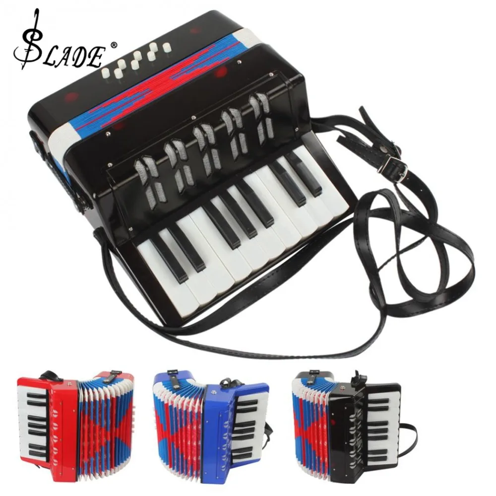 

Slade Mini 17-Key Piano Durable 8 Bass Accordion Educational Musical Instrument Toy Accordion for Kids Children