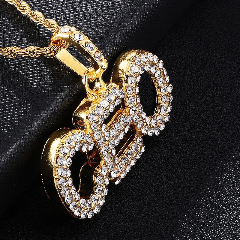Хип-хоп полностью со стразами слова из букв CEO Bling Iced Out веревка подвески на