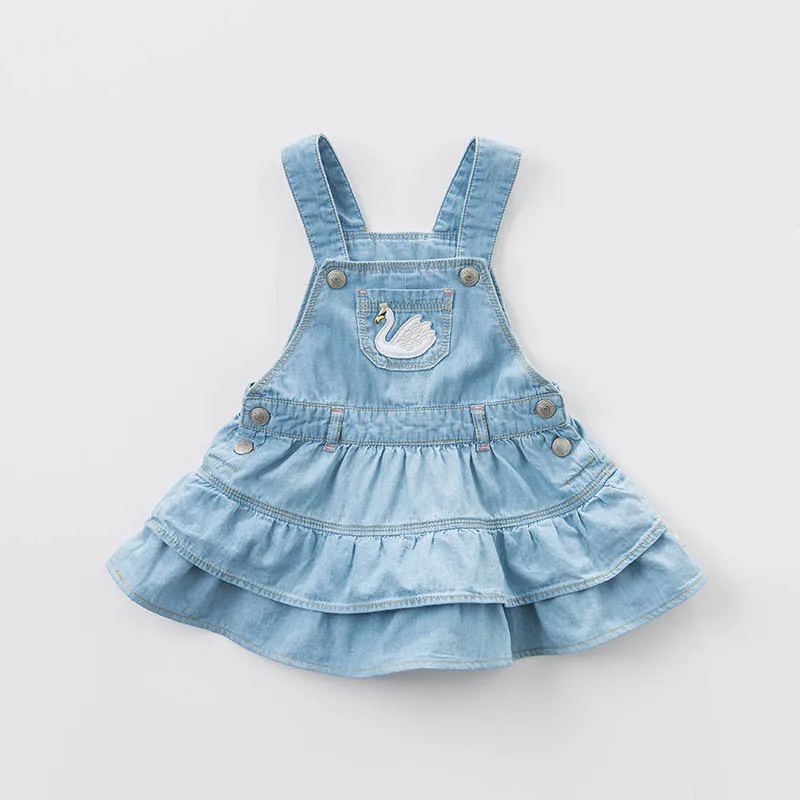 Dave bella/весеннее джинсовое платье для маленьких девочек модное на бретелях