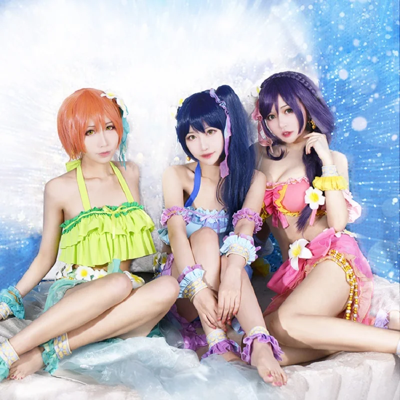 Любовь Live Косплей Лето бикини купальник Уми Сонода/Нодзоми тодзё/Hoshizora Rin