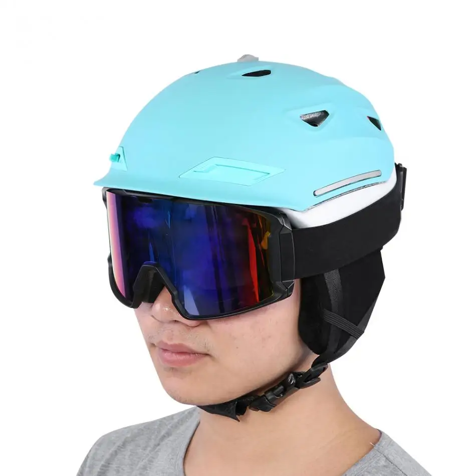 Ski Goggles Helmet Snow Sports Ski Snowboard Helmet Anti-fog Goggles Women Men Skiing Eyewear Glasses Protection Hat