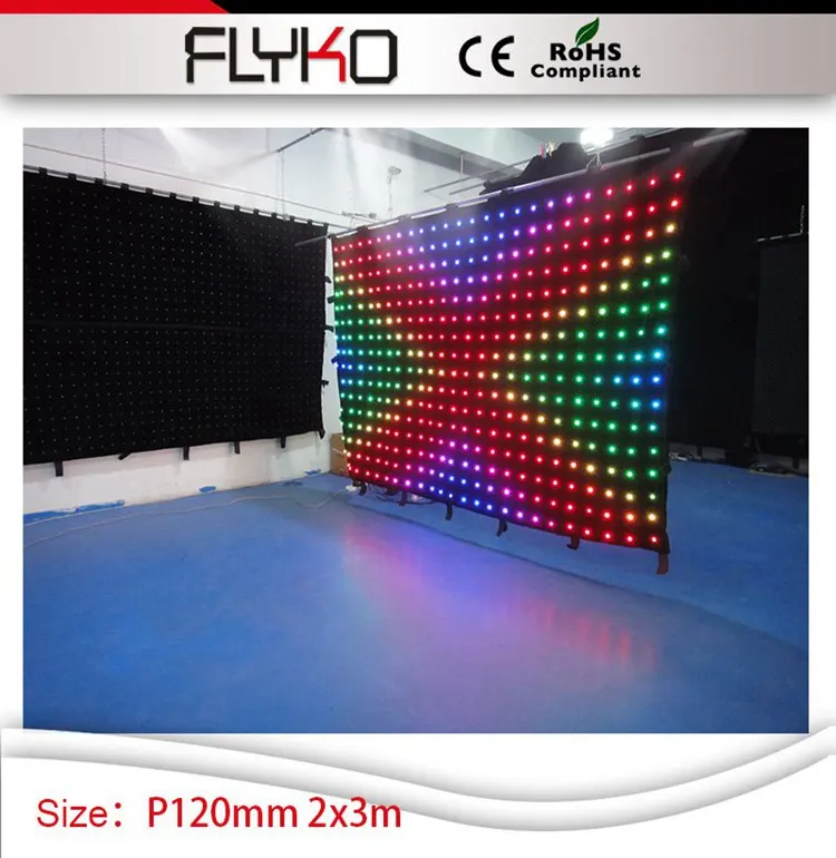 New invention lightweight soft P12 2*3m DIY programs led video curtain | Освещение