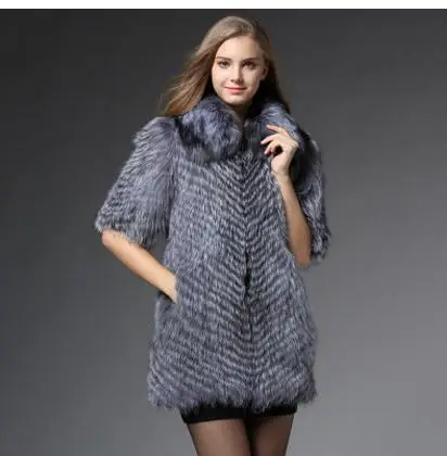 

Clean Down Womens Waistcoats Man-Made Fox Fur Vest Coats Long Female Large Size Fur Waistcoats Wiinter Autumn Fur Vest Cj82A