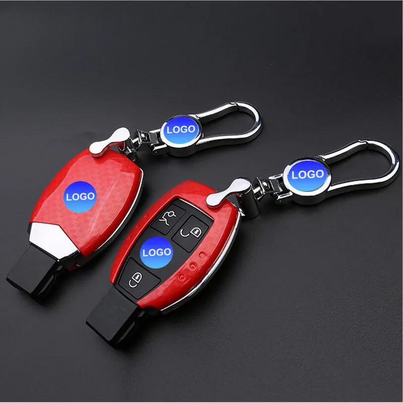 Новый 3 цвета карбоновый дизайн автомобильный чехол для ключей Benz модный стиль