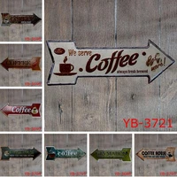 20pcs coffee beer garage cupcake exit vintage arrow irregular tin sign gift craft wall plaque cafe supermarket decor