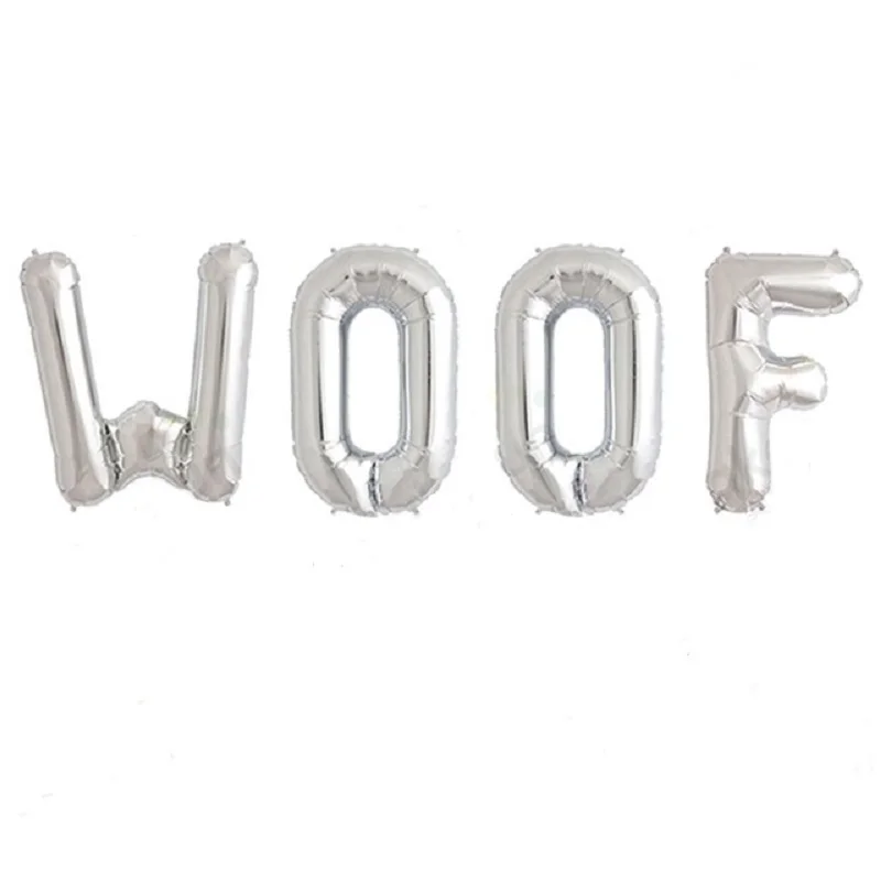 Розовое золото Woof Ballon собака День рождения украшения буквы фольги Воздушные шары