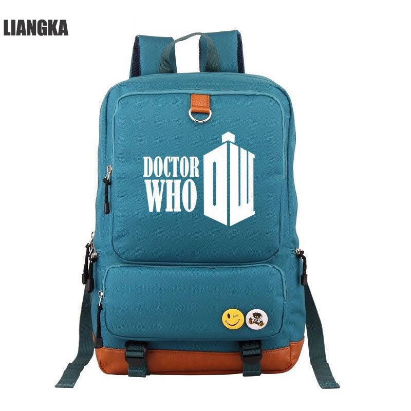 LIANGKA Колледж рюкзак Доктор Кто для школы Рюкзак Холст многослойная 6 карманов