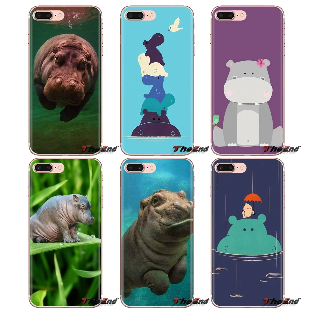 For Xiaomi Mi3 Samsung A10 A30 A40 A50 A60 A70 Galaxy S2 Note 2 Grand Core Prime Soft Transparent Covers Cute Animals Baby Hippo |