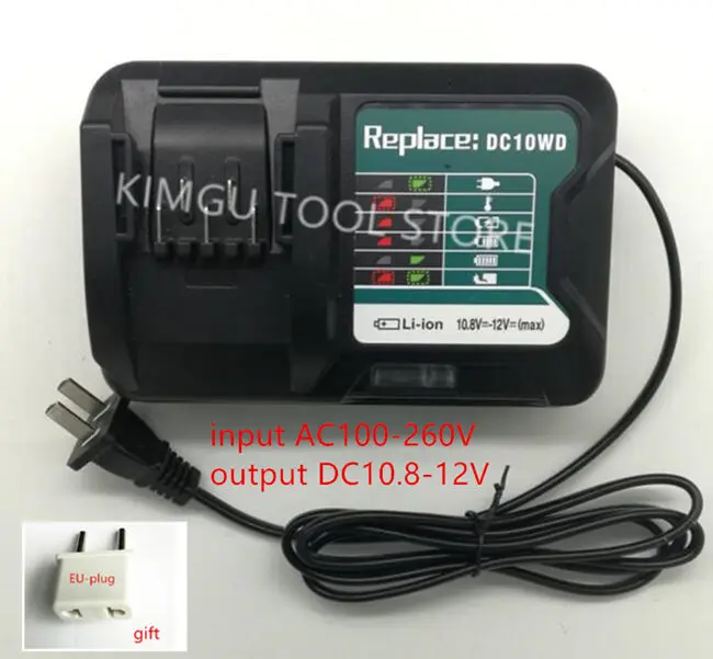 AC100-260V Зарядное устройство Заменить для MAKITA 10,8 V 12V DC10WD BL1015 BL1016 BL1021B BL1041B FD05 DT03 RJ03Z SH02Z PH04Z DC10SB Зарядное устройство