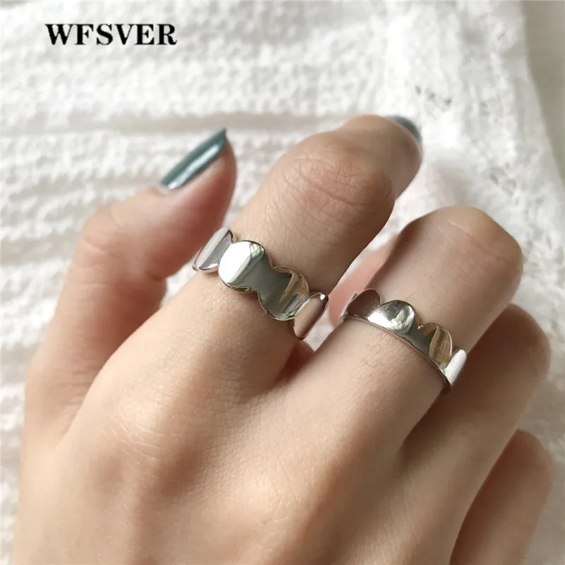 WFSVER корейский стиль кольцо из стерлингового серебра 925 для женщин Трендовое с