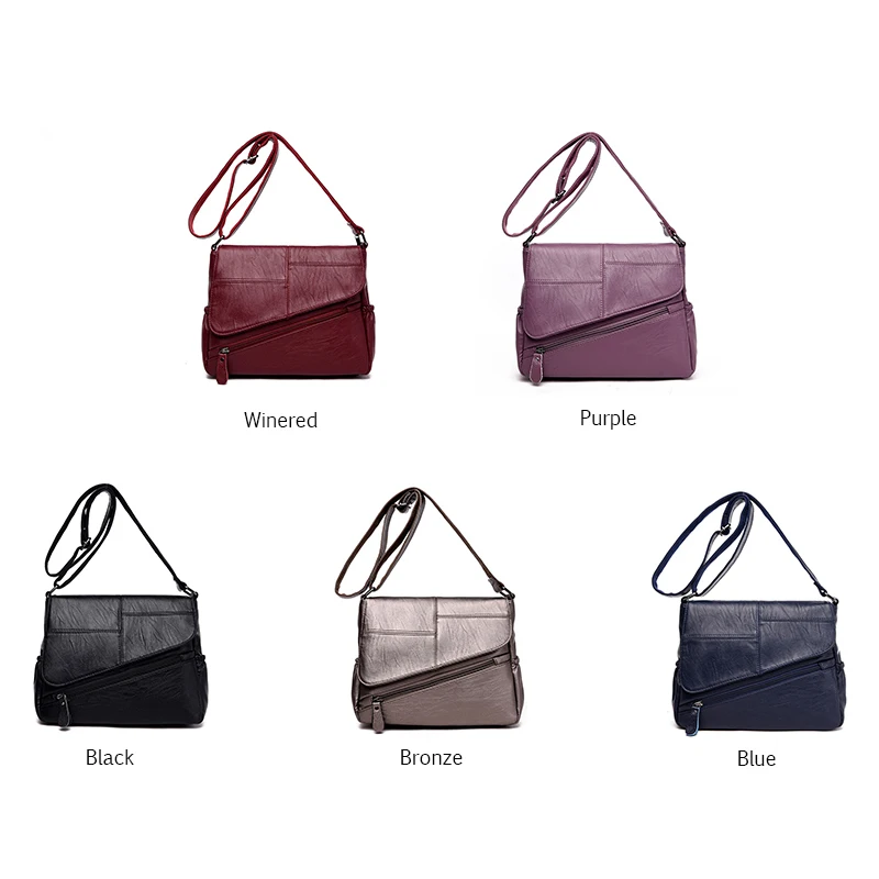 Dincar Роскошные Сумки Для женщин дизайнер лоскутное ПУ lerther Женский плеча Crossbody