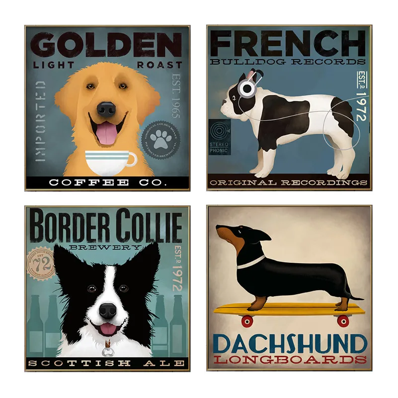 Картины на холсте настенные картины декор для детской спальни умная собака