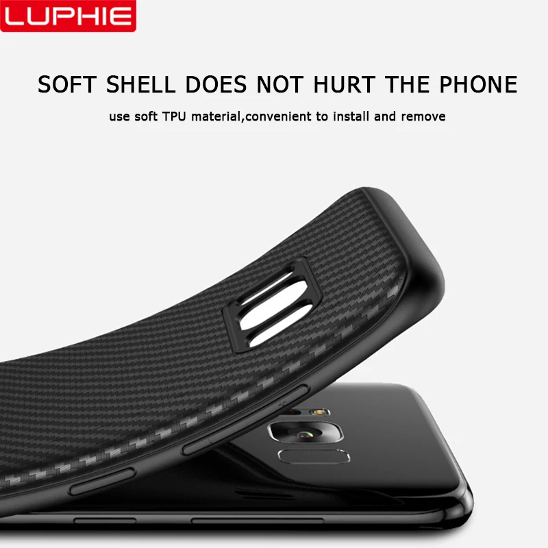 Роскошный чехол LUPHIE для Samsung Galaxy S9 S8 Plus из углеродного волокна с текстурой Note 9 8