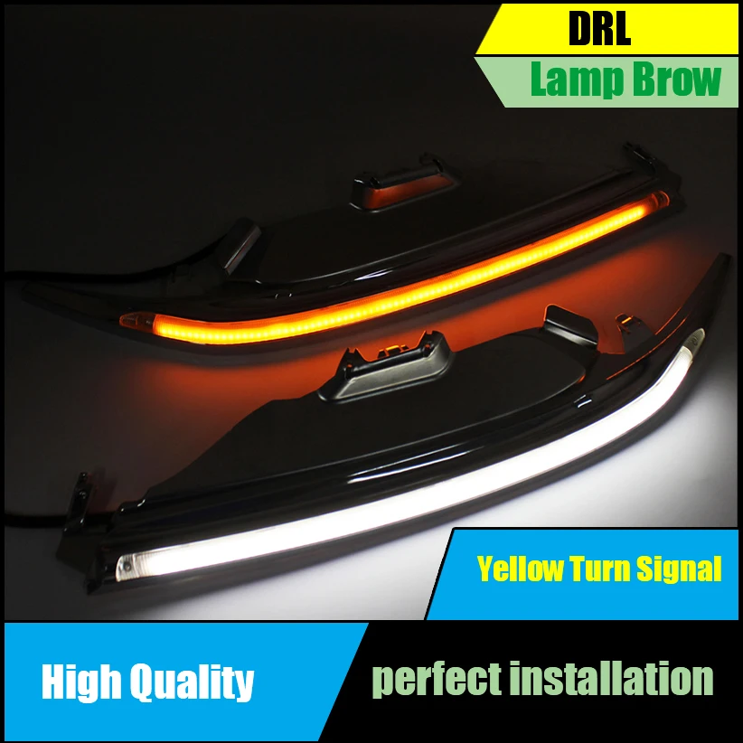 Для Toyota Camry V55 2015 2016 фар Светодиодный для бровей дневного света DRL с желтыми