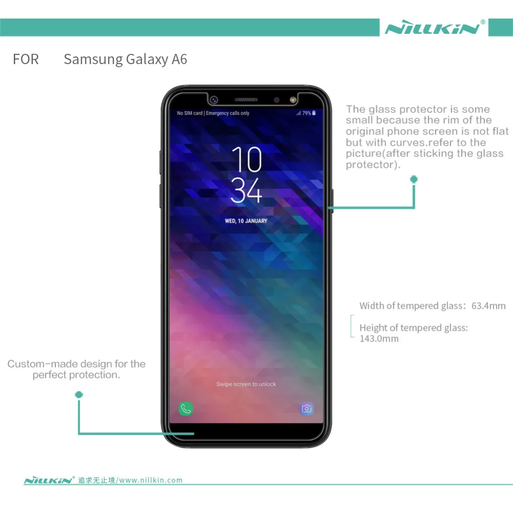 Чехол подарок) для samsung Galaxy A6 2018 закаленное Стекло Nillkin Удивительный H & + Pro Экран