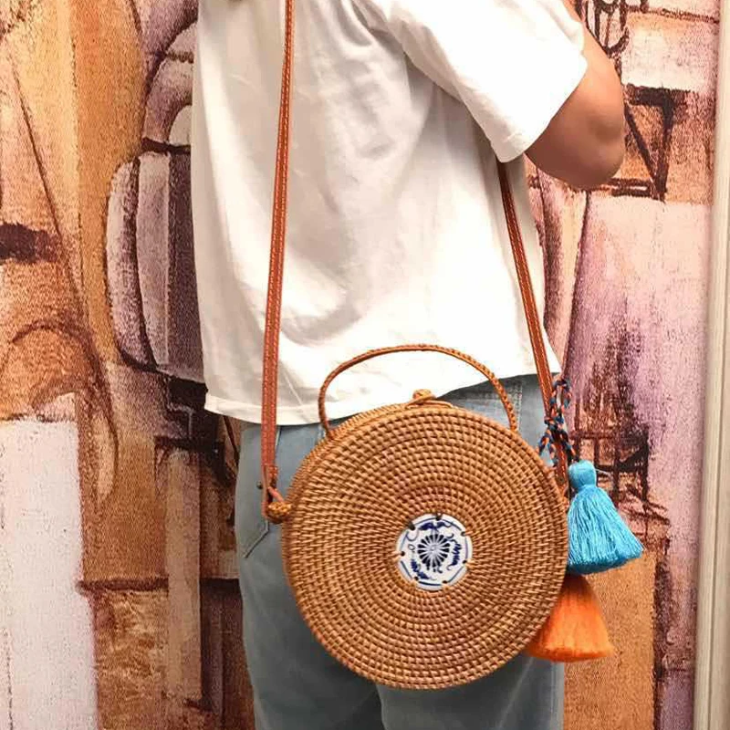 Новая шкатулка для хранения ювелирных изделий Пляжная тканая винтажная сумка из