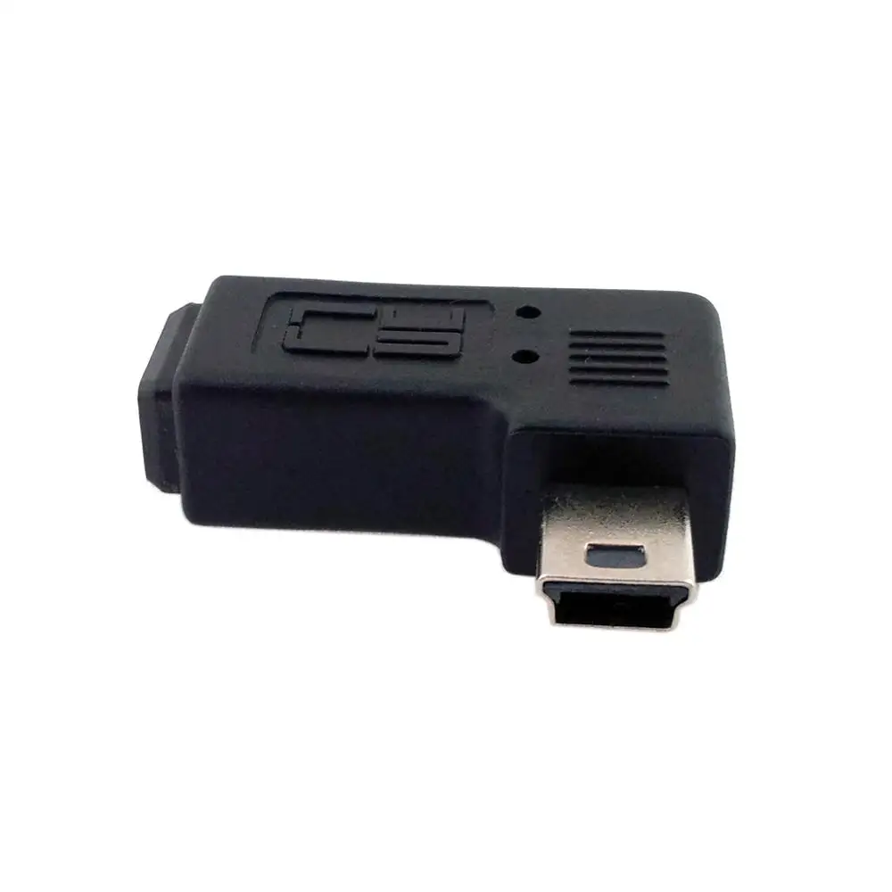 Мини USB локоть папа к женскому 90 градусов адаптер левый и правый угол мини 5pin