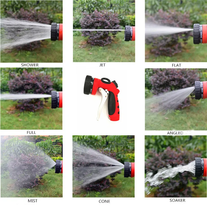 Садовые водяные пистолеты шланг распылительная насадка 8 шаблонов сверхмощный