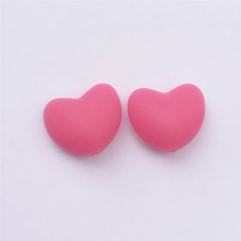 pink Chenkai, 50 шт., без бисфенола, силиконовый Прорезыватель в форме сердца, бусины, сделай сам, Детская соска, соска для душа, соска для кормления, ожерелье, сенсорная игрушка, Подарочный аксессуар - Цвет: pink