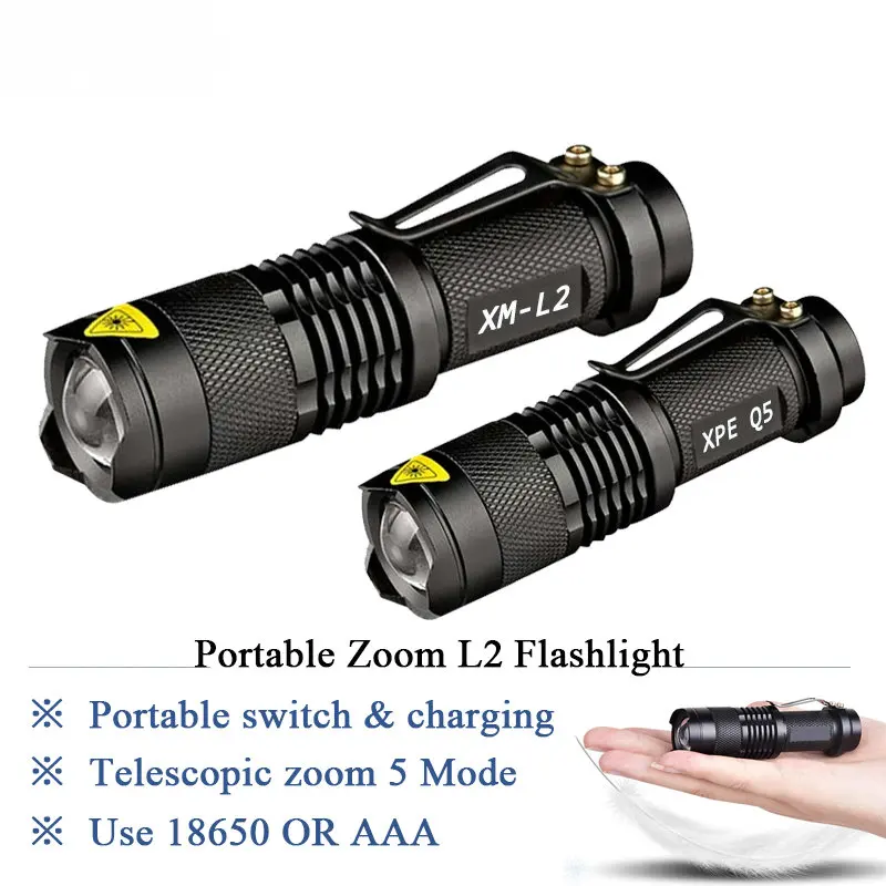 Zoom mini xm l2 светильник вспышка светодиодный фонарь 5 режимов 3800 люменов