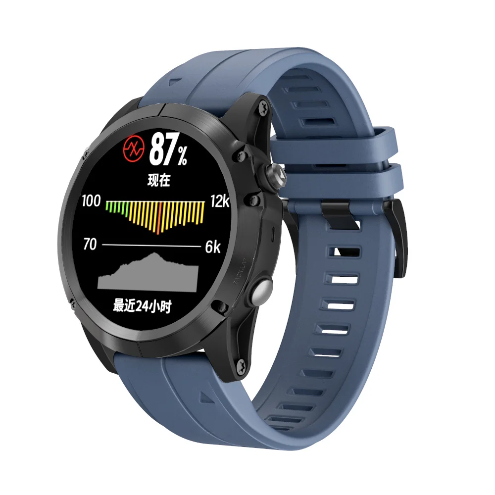 Быстросохнущий силиконовый ремешок для часов Garmin Fenix 6X 5X fenix 5 6 fenix3, умные часы высокого качества, гладкое плетение 12,14
